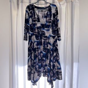 Vera Wang Sharkbite Hem Dress